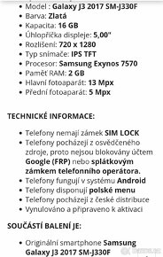 Jako nový mobil samsung galaxy j3 2017 dual Sim - 3