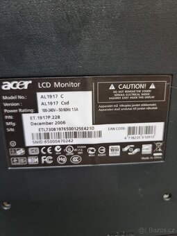 LCD Monitor Acer AL1917 C 19” 4:3 - 3