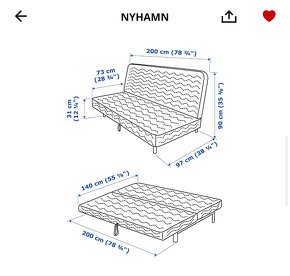 Rozkladaci pohovka / gauc IKEA Nyhamn - 3