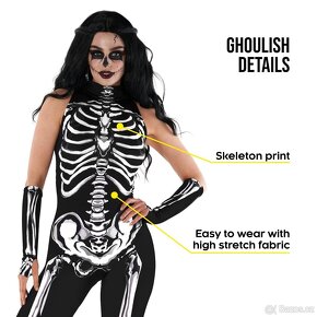 Morph - Skeleton Bodysuit kostým pro ženy - 3