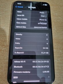 Iphone XS 64gb, nejde usb konektor, prasklý, ale funkční. - 3