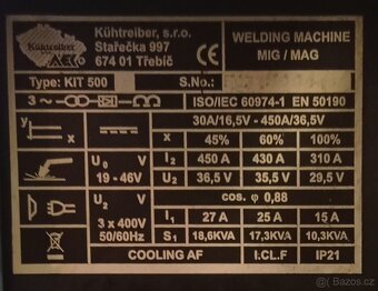 MIG/MAG svářečka Kühtreiber KIT 500W - 3