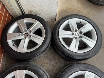 Alu 16" 5x100, orig. škoda "ROCK" letní 85%, F3, Rapid, T - 3