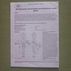 Dochlazovací termostatický ventil DBV1 - 3