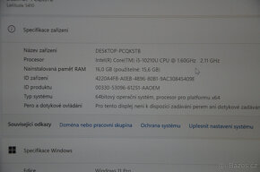 Dell latitude 5410 i5/16GB/SSD 256GB/záruka - 3