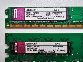 PRODÁM SADU 2 x 1GB KINGSTON DDR2-800 CL5 SDRAM (celkem 2GB) - 3