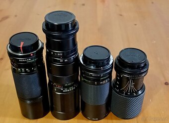 4 objektivy / Tokina, Canon FD, Soligor, Kalimar / baj. FD - 3