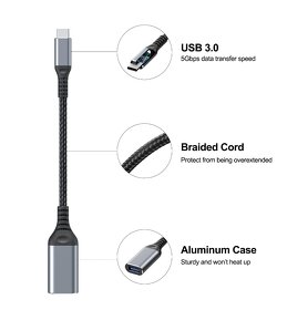 USB Type C - USB 3.1 A OTG Adapter Space Gray - 3