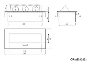 ORNO OR-AE-1335 vestavný výklopný zásuvkový modul 3x 230V - 3