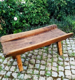 Dřevěná lavice, koryto, dekorace - 3
