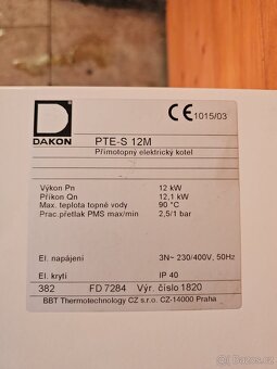 Elektrokotel DAKON PTE-S 12M – 12 kW - 3