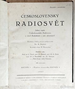 Časopisy ČESKOSLOVENSKÝ RADIOSVĚT, ročník 1, rok 1927 - 3