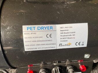 PawHut Profesionální vysoušeč vlasů pro psy Pet Dryer Whispe - 3