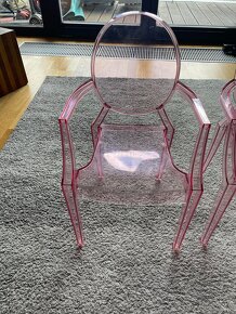 Kartell designové dětské židle Lou Lou Ghost, růž. trans 2ks - 3