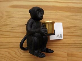 Nový kovový svícen opičák opice - dekorace, luxus - SLEVA - 3