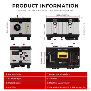 Nezávislé naftové topení 5-8kW, 12+24+230V, Auto START/STOP - 3