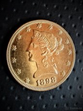 Investiční zlato 21kt - 10$ Liberty Head Gold Eagle 1898 - 3
