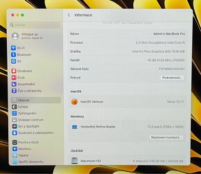 MacBook Pro 13” 2017/16GB RAM/Intel i5/256GB SSD/Záruka - 3