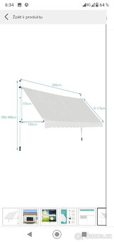 Upínací markýza 3,5 x 1,2 m - 3