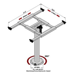Otočná a posuvná noha stolu pro obytné auto - 3