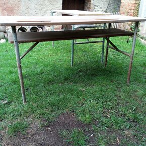 Dvě staré školní lavice - stoly do dílny - 3
