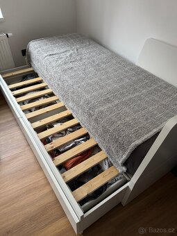 Rozkládací postel Flekke IKEA 80x200 / 160x200 - 2 zásuvky - 3