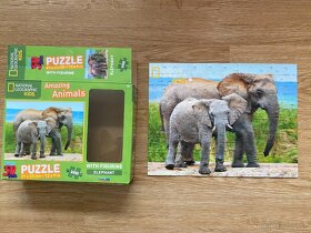 National Geographic 3D Puzzle – sloni, lev - 3