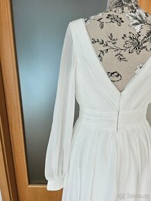 Krásné nové svatební šaty s rukávkem xs-s - 3