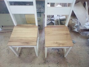 Kuchyňské jídelní židle bílá dub masiv - 3
