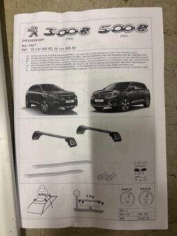 Prodám střešní nosič na PEUGEOT 5008 (2017-2024) na hagusy - 3