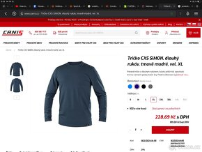 Pánské tríčko CXS, dlouhý rukáv, tmavě modré, vel.XXL - 3