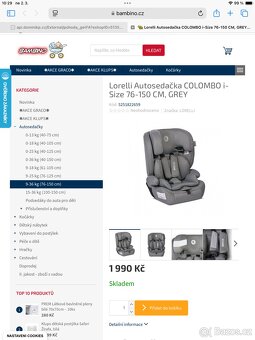 Lorelli Autosedačka COLOMBO i-Size 76-150 CM, GREY - 3