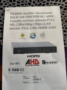 AHD DVR Rekordér Relicam na 8+1 kamer - 3