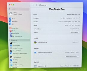 MacBook Pro 13” 2019/16GB RAM/Intel i7/512GB SSD/Záruka - 3