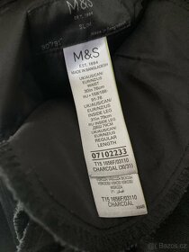 Oblek černý Marks and Spencer 48 barva Charcoal Slim fit - 3