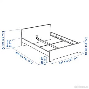 Postel IKEA Askvoll 140x200, matrace hypoalerg., úložné boxy - 3