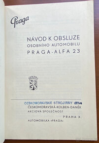 Návod k obsluze automobilu Praga Alfa 23 - 3