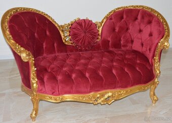 Zámecké řezbované sofa - čalouněné - 3