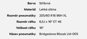 Kompletní ALU kola 16’ a zimní pneumatiky na Octavii IV. - 3