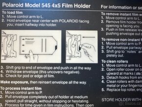 Polaroid 545 - držák filmu, Film Holder - 3