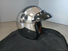 Prodám retro chrom helmu na moto  NOVÁ - 3