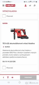 Hilti Nuron TE 6-22 AKUMULÁTOROVÉ VRTACÍ KLADIVO

 - 3