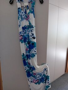 dlouhé šaty bílé s modrými květy - 3