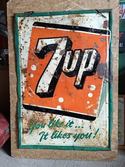 Stará velká tlačená cedule 7up 1953 USA, sign, 70x100cm - 3