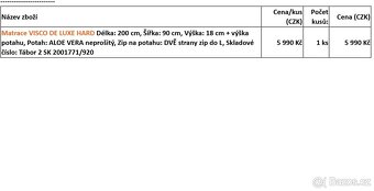 Matrace VISCO DE LUXE HARD 90x200 ze SPIME.CZ - 3