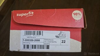 Celoroční boty Superfit GRAU/BLAU VELOUR/TEXTIL MOPPY v. 22 - 3