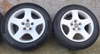 Alu kola R16 5x112 Audi + celoroční pneu 205/55/16 - 3