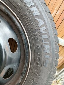 Plechový disk + pneu 195/65 R15 - 1ks - 3