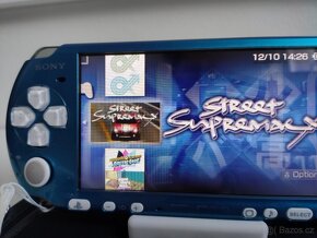 PSP 3000 Vibrant Blue + 39 her + 64GB + hack a příslušenství - 3