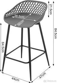WOLTU BH417gr-2 Barové židle s dutým opěradlem - 3